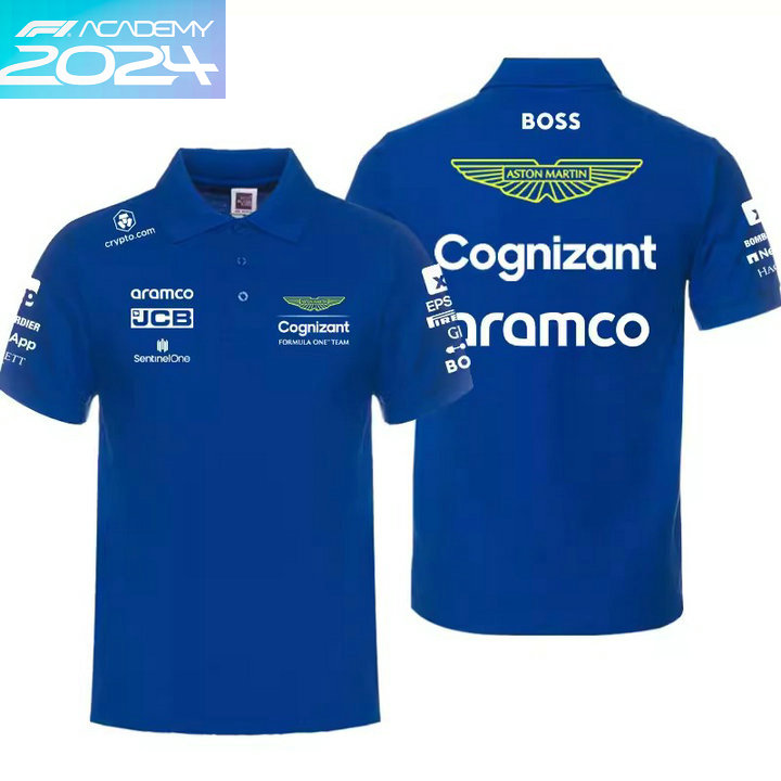 Polo Boss Aston Martin Aramco Cognizant F1 Team 2024 Homme Manches Courtes